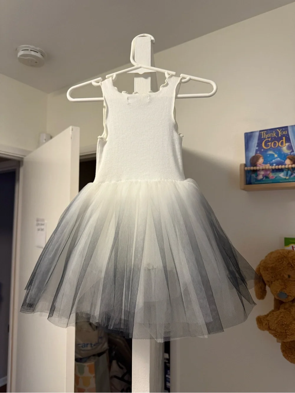 Petite Hailey White and Black Tutu Dance Dress